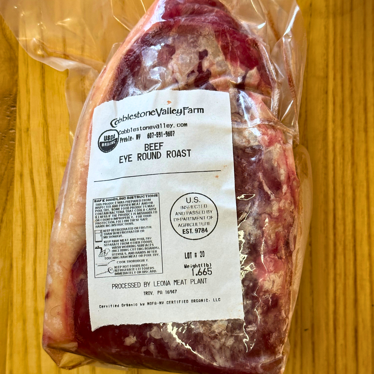 Eye Round Roast — Cobblestone Valley Farm